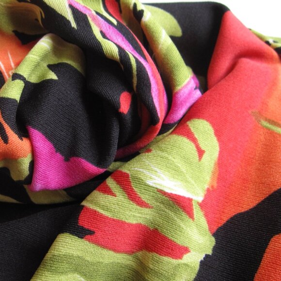 VTG Hi-Fashion Fabrics Safari Giraffe Zebra Elephant Neon Stretch Knit 72 x 66" - Picture 7 of 7